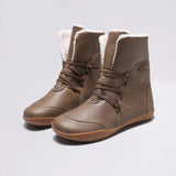 Women's Round Toe Solid Color Keep Warm Ankle Boots