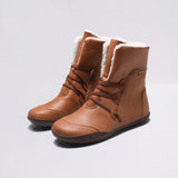 Women's Round Toe Solid Color Keep Warm Ankle Boots