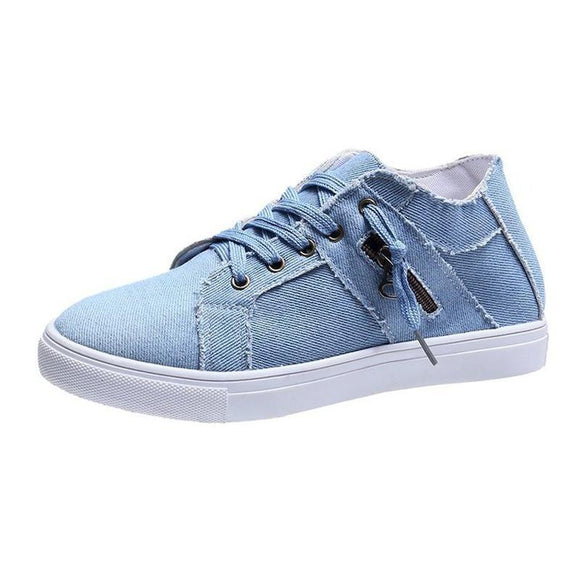 Lace-up Breathable Canvas Flats Sneakers