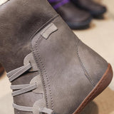 Women's Round Toe Solid Color Keep Warm Ankle Boots