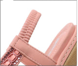 Women's Sandals Beach Seaside Metal Rhinestone Flat Shoes