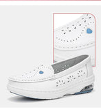 Summer White Leather Comfortable Soft Sole White Shoes