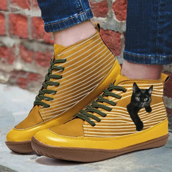 PU Flat Heel Ankle Boots