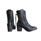 Women's Retro Comfy Chunky-heel Lace-up Boots