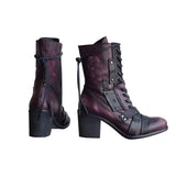 Women's Retro Comfy Chunky-heel Lace-up Boots