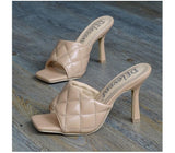Popular High Heels Square Toe Sandals