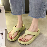 Non-slip Beach Sloping heel Thick bottom Flip flops