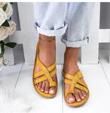 Women's Summer Open Toe PU Leather Comfy Sandals