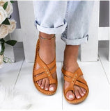 Women's Summer Open Toe PU Leather Comfy Sandals