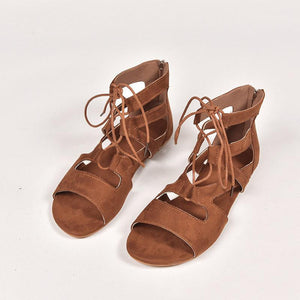 Roman Woven Lace-up Women's Sandals
