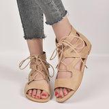 Roman Woven Lace-up Women's Sandals