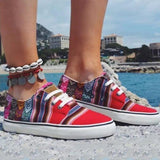 Women's Folk Style Printed Canvas Sneakers
