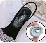 2021 One Word Strap High Heel Square Toe Sandals Women Rhinestone Sandals