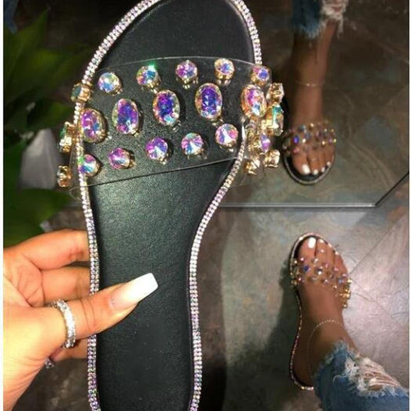 Women's Daily Stylish Rhinestone Flats Slippers