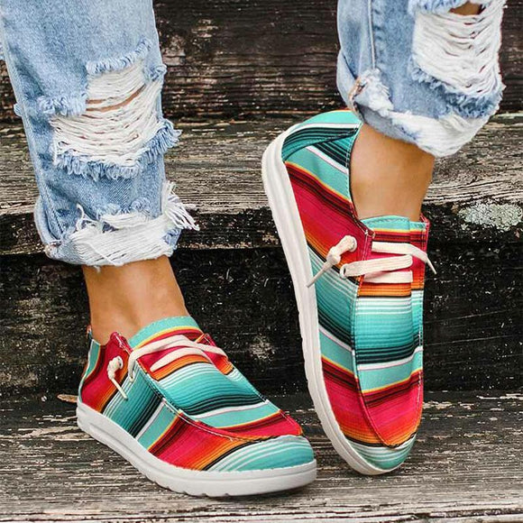 Women's Casual Printed Flat Sneakers