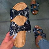 Women's Double Bowknot Print Stylish Slippers