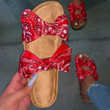 Women's Double Bowknot Print Stylish Slippers