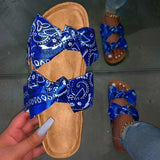 Women's Double Bowknot Print Stylish Slippers