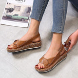 Flat Velcro Fish Mouth Flat Heel Women's Sandals
