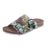 Women's Printed Style Buckle Casual Flat Slippers
