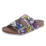 Women's Printed Style Buckle Casual Flat Slippers