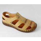 Women's Leather Soft Sole Toe Cap Thick-soled Hollow Sandals