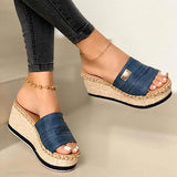 Women's Solid Color Wedge Heel Sandals
