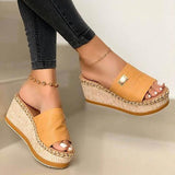 Women's Solid Color Wedge Heel Sandals