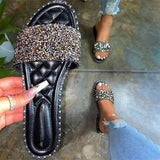 Women's Stylish Crystal Sequins Flat Slippers
