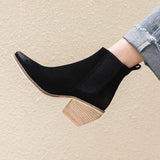 Women’s Suede Retro Ankle Boots High Heel