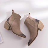 Women’s Suede Retro Ankle Boots High Heel