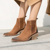 Women’s Suede Retro Ankle Boots High Heel