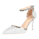 Women's Studded High-heeled Sandals With Pointed Toe Stiletto