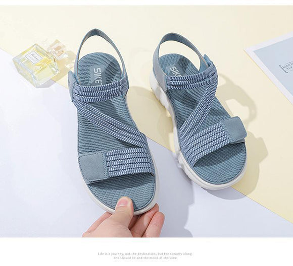 Women's Simple And Light Sporty Wedge Heel Elastic Sandals