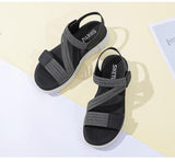 Women's Simple And Light Sporty Wedge Heel Elastic Sandals