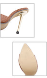 Women Slippers Snake Print High Heels Sandals