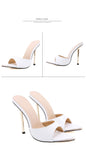 Women Slippers Snake Print High Heels Sandals