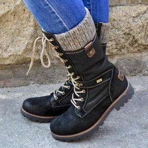 Women's Cozy Vintage Leather Mid-Calf Boots