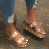 Women Casual Rhinestone Platform Heel Sandals
