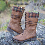 Women's Leather Warm Lace-up Comfortable Boots