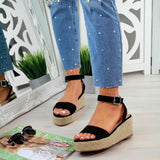 Roman Buckle Platform Dress Sandals