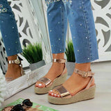 Roman Buckle Platform Dress Sandals