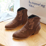 Side-zipper Round Toe Martin Boots
