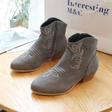 Side-zipper Round Toe Martin Boots