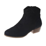 Side-zipper Round Toe Martin Boots