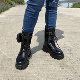 Women's Chic Strap Wallet Platform Martin Boots Ankle Boots