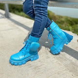 Women's Chic Strap Wallet Platform Martin Boots Ankle Boots