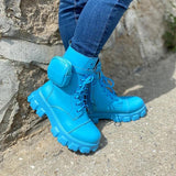 Women's Chic Strap Wallet Platform Martin Boots Ankle Boots