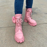 Women's Chic Strap Wallet Platform Martin Boots Ankle Boots