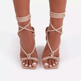 Women Summer Ankle Strap Sandals Thin High Heels Party Shoes
